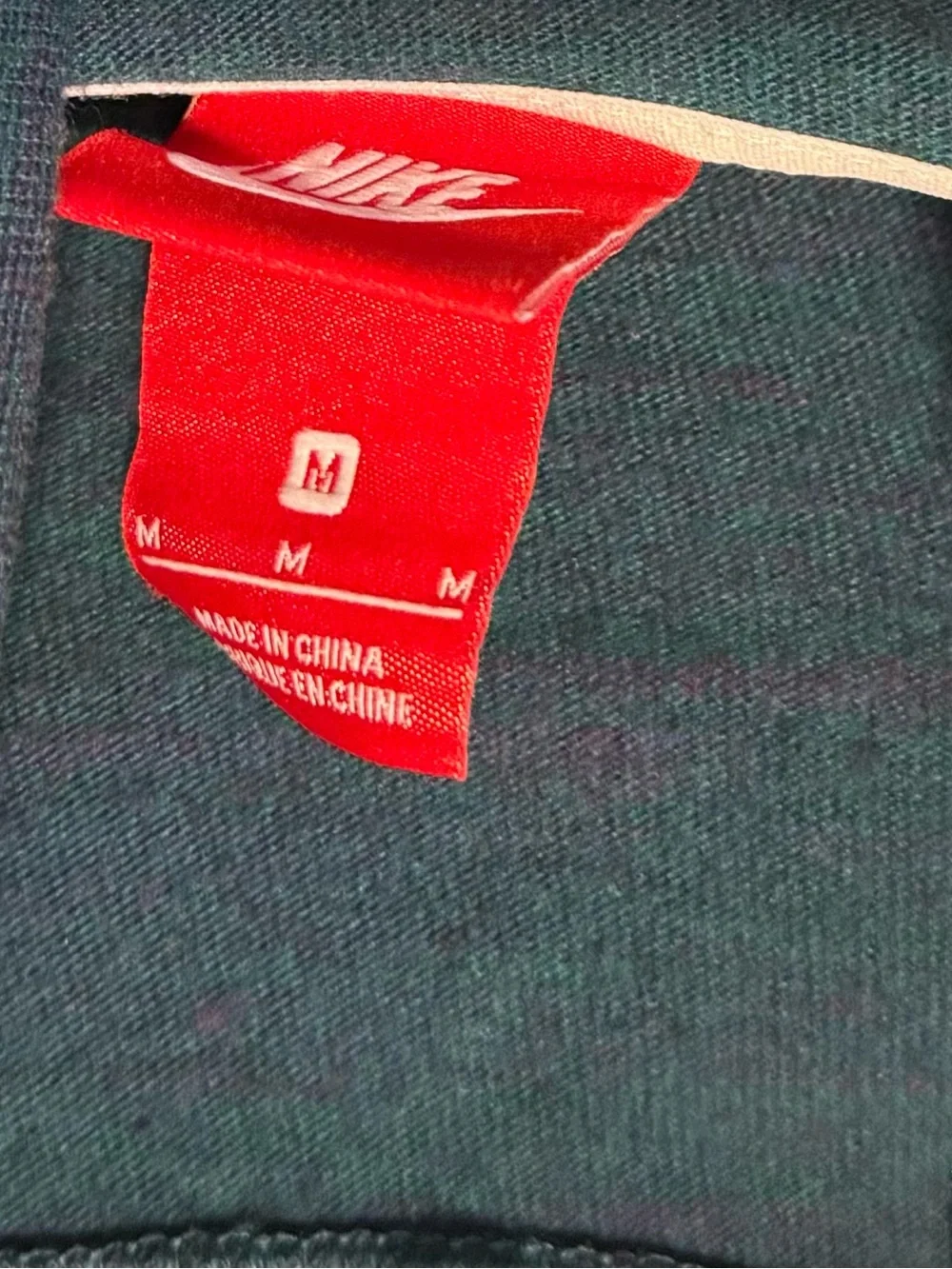Nike Men's Teal Crewneck Hoodie with White Logo